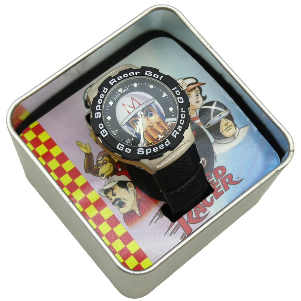 GTEN Speed Racer Go! Analog Wrist Watch Collector Tin Case Anime Racing Rare